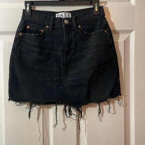 DAZE denim high rise black skirt size XS
